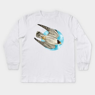 Peregrine Falcon in Flight Kids Long Sleeve T-Shirt